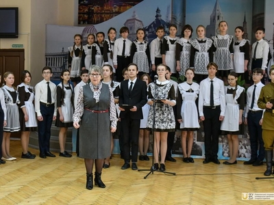 Мероприятие ко Дню защитника Отечества в гимназии №139 / Фото: Павел Железняк