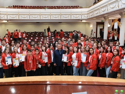 Чествования победителей и призеров финала X Национального чемпионата "Молодые профессионалы-2022" / Фото: пресс-служба Аппарата Президента РТ