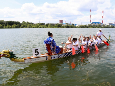Заезд на лодках «Дракон» в рамках Кубка РТ по гребле на байдарках и каноэ