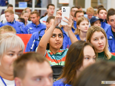 Встреча с олимпийской чемпионкой 2020 года Мариной Голядкиной / Фото: Павел Железняк