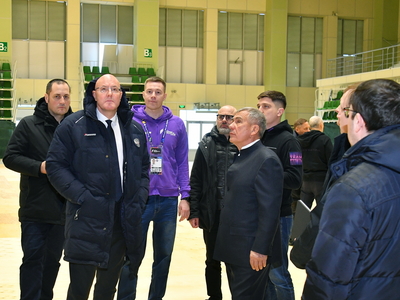Посещение Казанской академии тенниса Д.Чернышенко и Р.Миннихановым / пресс-служба Раиса РТ