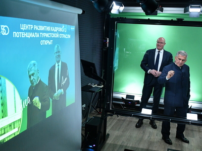 Открытие Центра кадрового потенциала туристической отрасли с участием Д.Чернышенко, Р.Минниханова / пресс-служба Раиса РТ