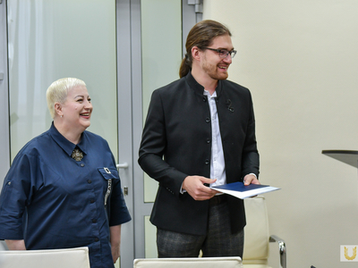 Presentation of diplomas to postgraduate students / Pavel Zheleznyak