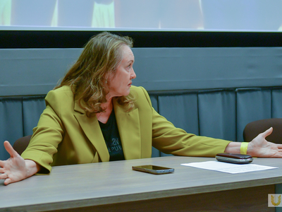 Встреча ректора университета со студентами колледжа, приуроченная к Дню СПО / Диана Алексеева, Павел Железняк