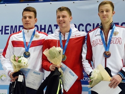 The first "gold" of the championship of Russia in swimming at Aleksander Krasnykh!