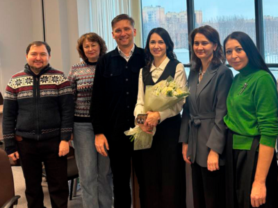 Коллеги поздравили Ольгу Владимировну Александрову с присвоением учёной степени.